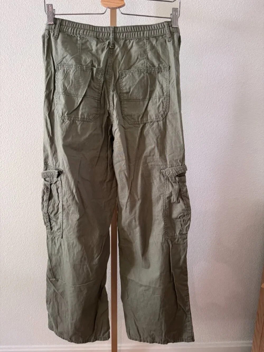 Kids Khaki Green Wide Leg Cargo Pants Youth 18 Petite